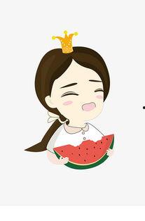 少女无语吃瓜图片